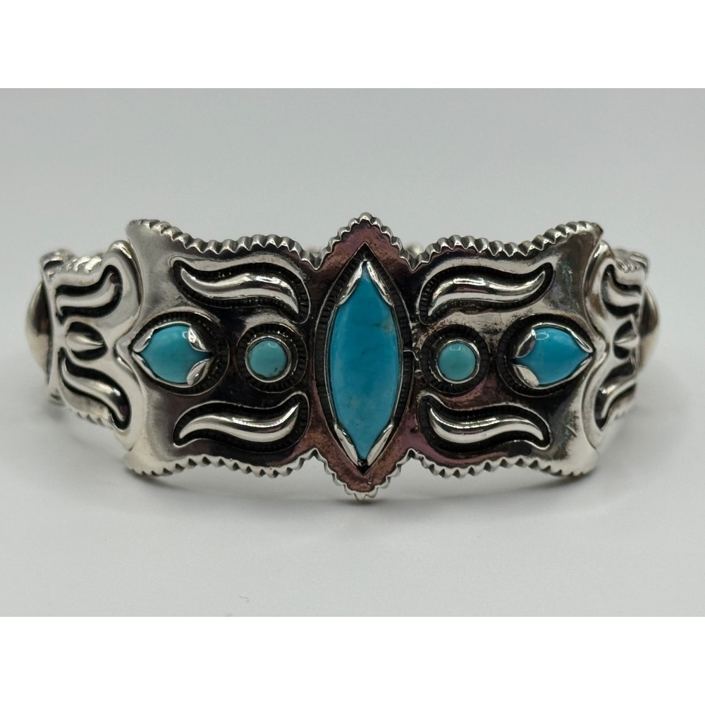 Carolyn Pollack Santa Fe Cody Sanderson Turquoise Sterling Silver Bracelet